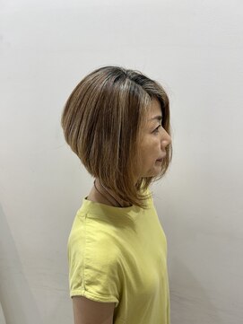 ヘアーライズ 池袋東口店(hair RISE) 前下りボブにしてファルジュアしました。手触りがすごく良い!!