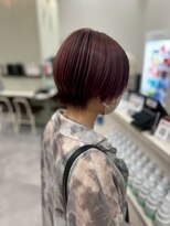 ヘアーワークス ボナ(HAIR WORKS bona.)&nbsp;女性らしさ◎艶と丸みの、ベリーレッドボブ/艶感/ボブ