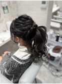 ポニーテール/ゆるふわヘア/お呼ばれヘア