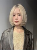 ハッシュボブ長め韓国外国人風ボブレイヤー顔周りレイヤー