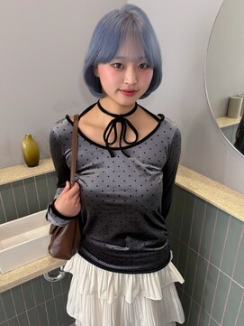 キオク(KIOX) ブルー/レイヤーボブ/ハイトーン/ワンカラー/名古屋