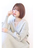 ことりベージュ毛先パーマ大人かわいい小顔フレンチボブ大人ボブ