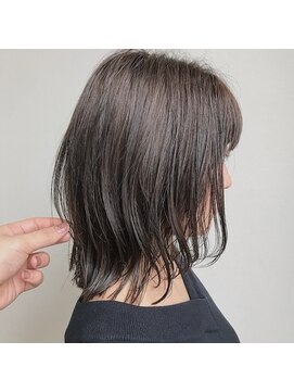 透明感たっぷり スモークグレージュ 伸ばしかけボブ L ナップヘアー Nap Hairのヘアカタログ ホットペッパービューティー