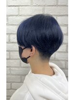 アッシュ 稲田堤店(Ash)&nbsp;刈り上げショート×ネイビーパープル