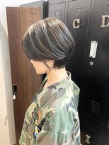 ギフト ヘアー サロン(gift hair salon) 【グレーハイライト×ショートボブ】原口健伸