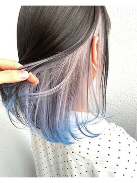 ボアップ(boappu) #インナーカラー#インナーカラーホワイト#インナーカラーブルー