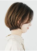 前下がりショート・ボブ/パーマ/前髪なし/30代/40代/50代/長め