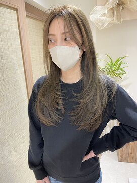 トマト(TOMTO) 【HOSSY】ロングレイヤー_レイヤーカット☆ミルクティーブラウン