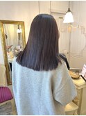 赤みと黄みを消して透け感たっぷりの暗髪グレージュ♪