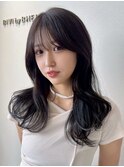 桑名ロングレイヤーカットハッシュカット透明感カラー重めロング