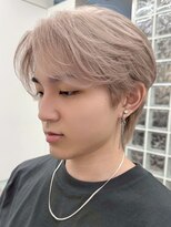 サンクマーケット 渋谷(cinq MARKET)&nbsp;渋谷メンズブリーチカラーピンクベージュカラーセンターパート