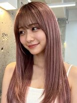 アノ 渋谷(ano) 透け感ピンクブラウン × ナチュラルストレートロング