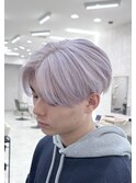 ホワイトパープル×センター分け