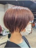 【吉祥寺】マッシュショート ガーリー オン眉 ピンクカラー