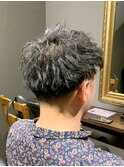 短髪ツーブロックパーマ ジェットモヒカン ワイルドアップバング