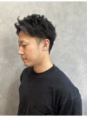 メンズアップバングショート