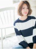 mod's姪浜/外国人風ふんわりカールイメチェン金髪ボブパーマh