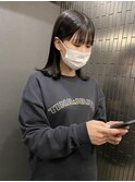 #ワイドバング#ミディアム#黒髪#暗髪