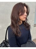 【CRAFT渡邉】レイヤーロング ラフウェーブ/くすみブラウン