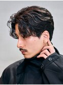 原宿スパイラルパーマオールバックラルフカール30代メンズヘア