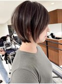 葛西ハイライト白髪ぼかしショートボブ小顔カットレイヤーカット