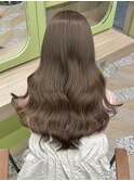 ブリーチなしカラー/髪質改善/ミルクティーベージュ/小顔ヘア