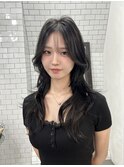 【広島韓国ヘア】韓国ハッシュカット×透明感ブルーブラック！