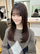 ネオリーブ クーロ(Neolive curro)&nbsp;韓国前髪顔周り×ハッシュレイヤー　暗めカラー/酸性ストレート