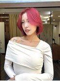 韓国ボブ×暖色カラー　顔まわりレイヤー　レイヤーボブ