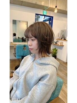 ウルフ×ショートボブ/グレージュ【髪質改善・ダブルカラー】