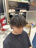 メンズカット+ツイストパーマ+眉毛カット ¥13000