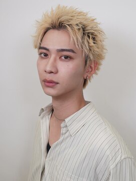 メンズサロン ガウディ 博多店(men's salon Gaudi) メンズカット×スパイキーショート×ケアブリーチ×ダブルカラー
