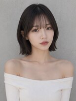 ユーフォリア 渋谷グランデ(Euphoria SHIBUYA GRANDE)&nbsp;外ハネボブウルフ韓国ヘア顔周りレイヤーベージュカラー