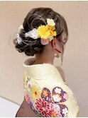 ＊水引きやドライフラワーを使った華やかアップ＊