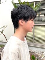 ナカオコアフュール(NAKAO COIFFURE) ニュアンスパーマ　マッシュショート　黒髪　束感　ツーブロック