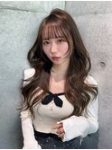 レイヤーカット/ウェットヘア/グレージュカラー