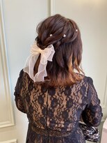 モリオフロムロンドン 大宮店(morio from London)&nbsp;【大宮】パールとリボンでハーフアレンジ