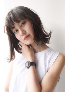 ポール(pole) 札幌ミディアム　暗髪ニュアンスミディ