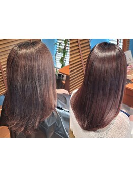 水素ストレートで自然なストレートに髪質改善！ダメージレスな施術で、しなやかで美しい髪に仕上げます☆