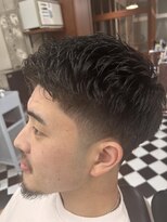 フランクス バーバー ウエストトウキョウ 吉祥寺店(FRANK’S BARBER WEST TOKYO)&nbsp;スパイキーショートブルーブラックフェザーパーマサーフカール