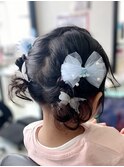 キッズ編み込みツインテール