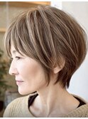 白髪ぼかし似合わせ大人ショート30代40代50代60代◎