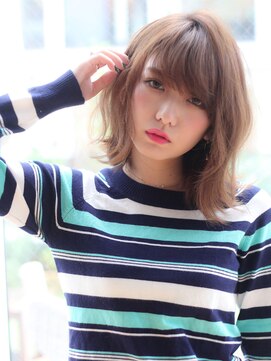 ヴィヴィ(VIVIE) 小顔前髪ひし形外ハネくびれミディココアベージュオリーブグレー