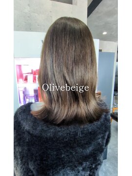 グランヘアー 豊岡店(GRAN HAIR) #オリーブベージュ#外ハネ#髪質改善#ツヤカラー#ミディアム