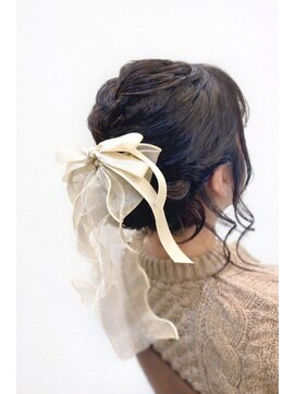 グランミリ(Grand mm) 結婚式☆ヘアセット☆お呼ばれ☆シニヨン☆リボンアレンジ☆