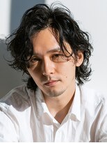 ビフィーノ リルネ フォー メン(Bifino Rilune for men)&nbsp;MEN’S/リバースセンターパート/ニュアンスパーマ/川西池田