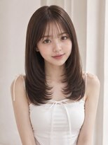 ユーフォリア 新宿店(Euphoria) 小顔シースルーバング顔周りカットセミロングレイヤーワンカール