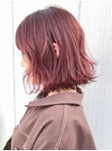 ピンクバイオレットボブ_毛先パーマことりベージュ_ba262963
