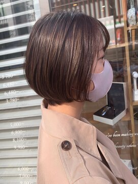 ネオリーブ アンド 渋谷店(Neolive &) 【neolive&】ハイライトベージュ小顔ショート