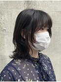 ＊ネオウルフカット！黒髪暗髪ミディアムウルフレイヤーカット